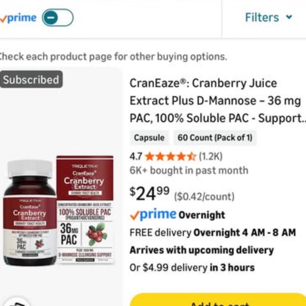 6 pack Triquetra CranEaze Cranberry Juice Extract Supplement - Picture 7 of 7